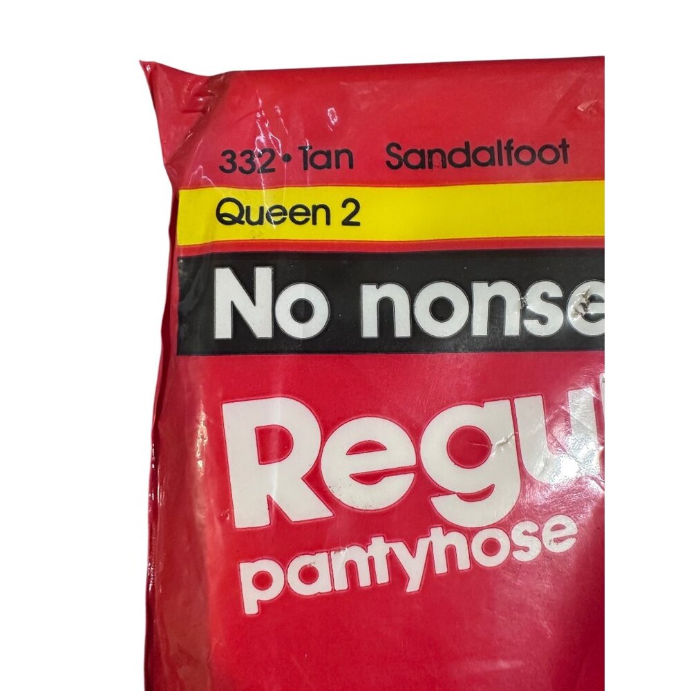 No Nonsense Regular Pantyhose Sandalfoot Queen 2 Tan Vintage Sealed 1991 - Picture 3 of 10